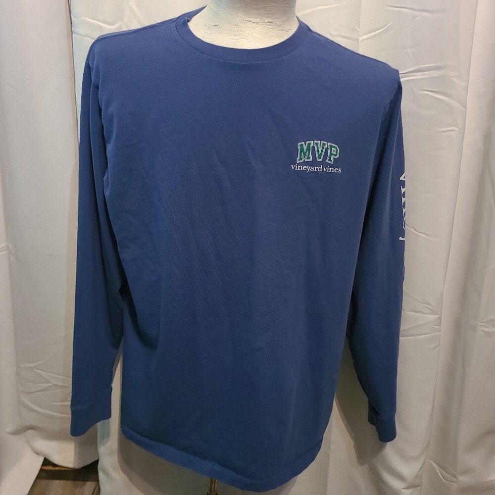 Vineyard Vines T-Shirt - L - Long Sleeve MVP - Dog